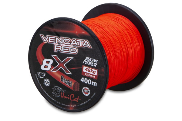 Uni Cat šňůra 8 X Vencata Red 0,60mm, 400m, 57 kg