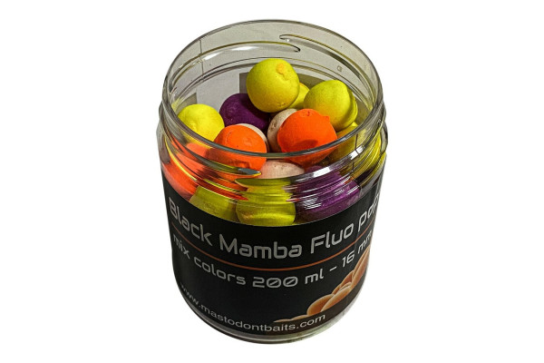 Mastodont Baits Fluo Pop-Up Boilies Black Mamba 16mm 200ml