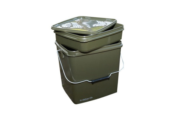 Trakker Plastový box na návnady a nástrahy - 13 Ltr Olive Square Container inl. Tray