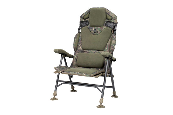 Trakker Křeslo komfortní s područkami - Levelite Camo Longback Recliner