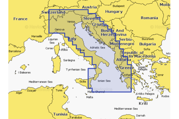 Navionics+ Itálie, Jaderské moře