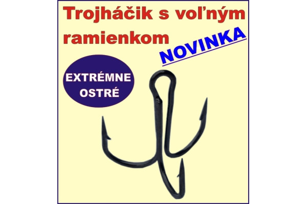 SPORTS Open Shank Treble Hooks - s voľným ramienkom