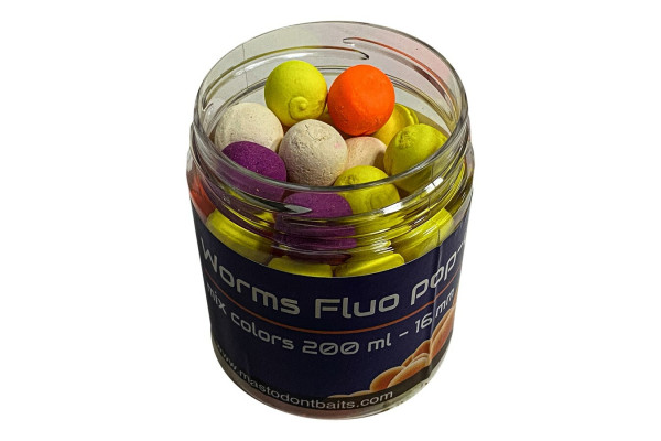 Mastodont Baits Fluo Pop-Up Boilies Worms 16mm 200ml