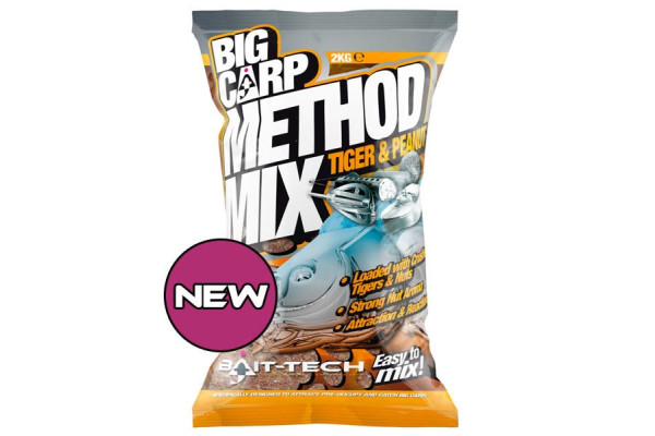 Bait-Tech krmítková směs Big Carp Method Mix Tiger & Peanut 2 kg