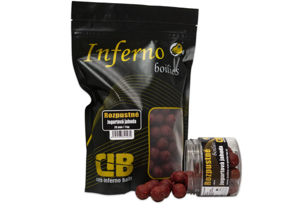 Carp Inferno Rozpustné Boilies Nutra Line Jogurtová Jahoda