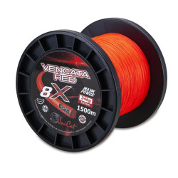 Uni Cat šňůra 8 X Vencata Red 0,37mm, 1500 m, 34 kg