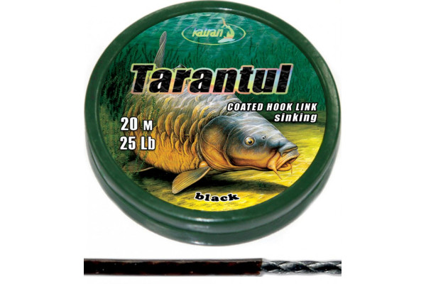 Katran Ztužená návazcová šňůrka Coated braided hook links TARANTUL 25lb 20m