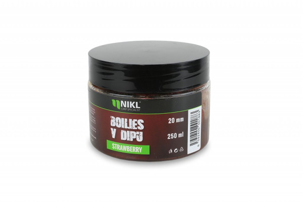 Nikl Boilies v dipu Strawberry - 24mm, 250g